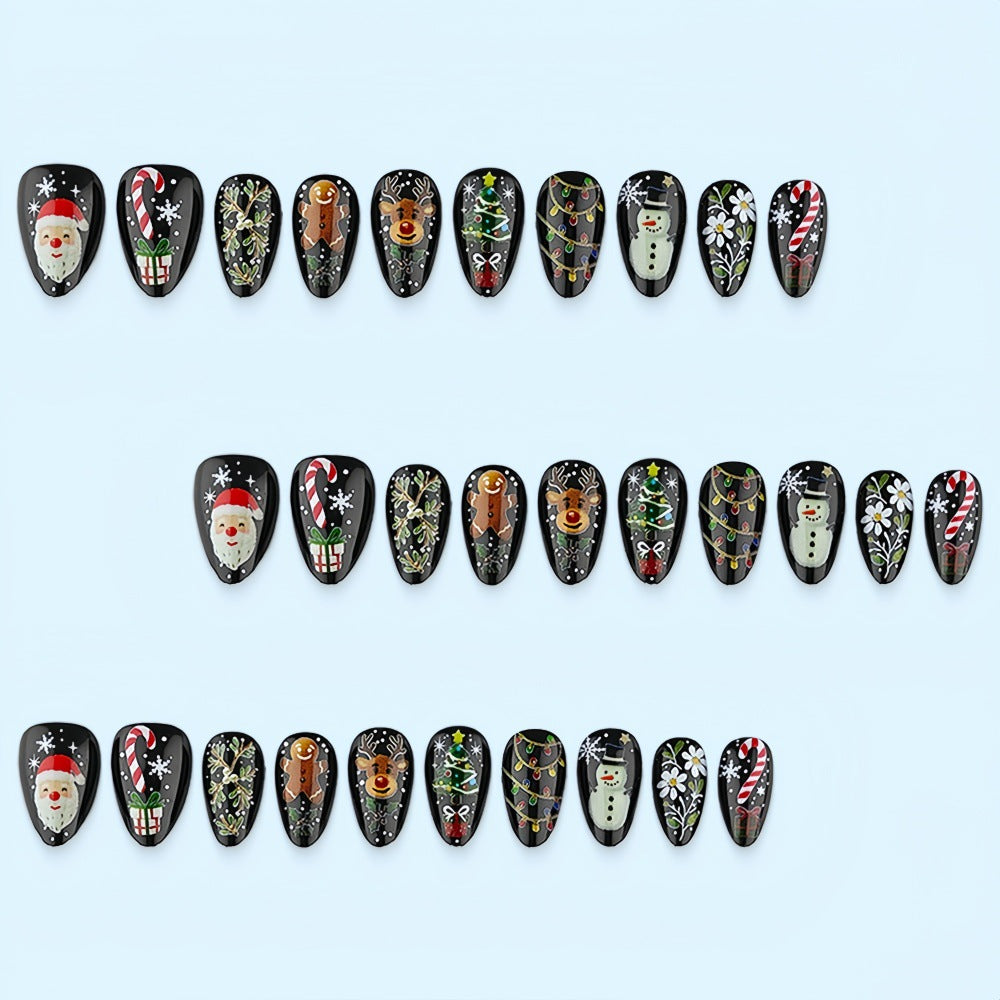 Artificial Nail Set with Christmas Motifs Acalora