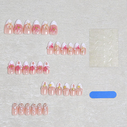 Artificial nail set with floral and maritime designs Acalora