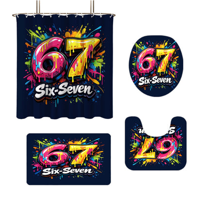 Digital Art-Themed Four-Piece Bathroom Set