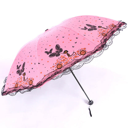 Women's sun umbrella with romantic butterfly design Bowlift