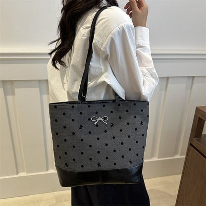 Heart-Embellished Canvas Tote Bag Acalora