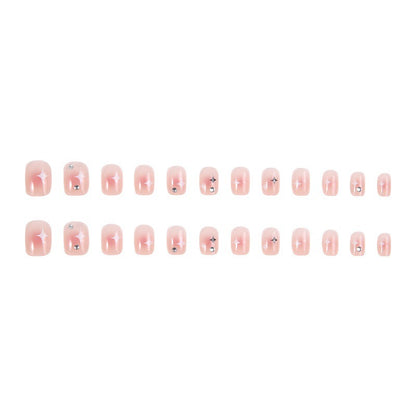 Acrylic nail set with sparkling star decorations and elegant accents Acalora