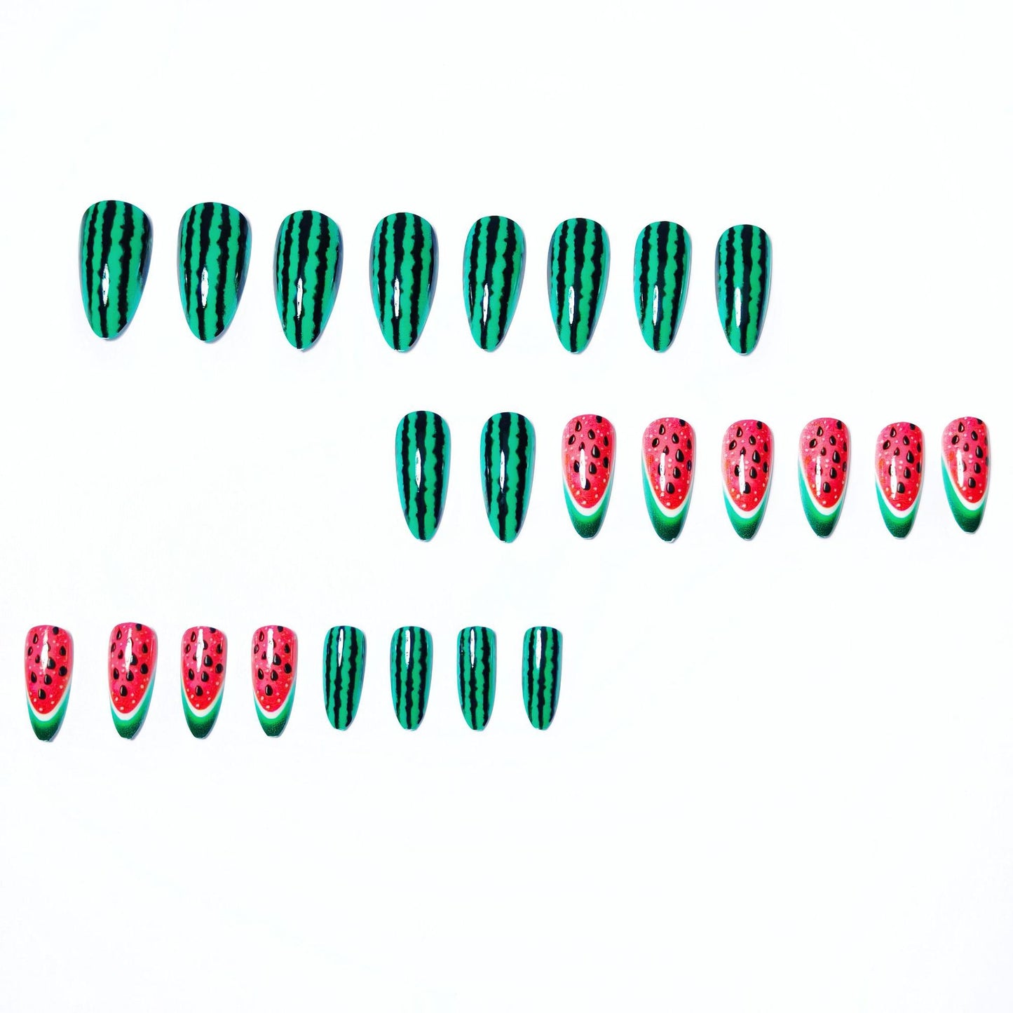 Watermelon-Inspired Nail Art Acalora