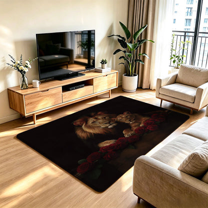 Unisex Artistic Lion Print Area Rug