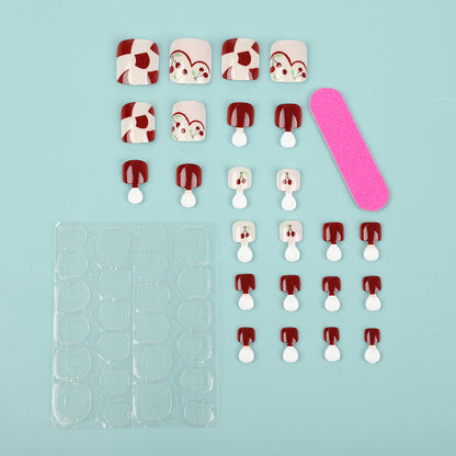 Artificial nails with fresh cherry design Acalora