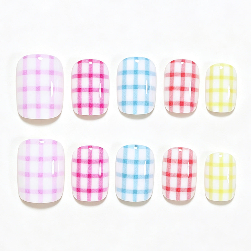 Gingham Pattern Nail Art Wraps Acalora