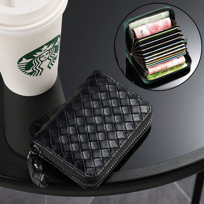 Compact Woven Zippered Card Holder Acalora