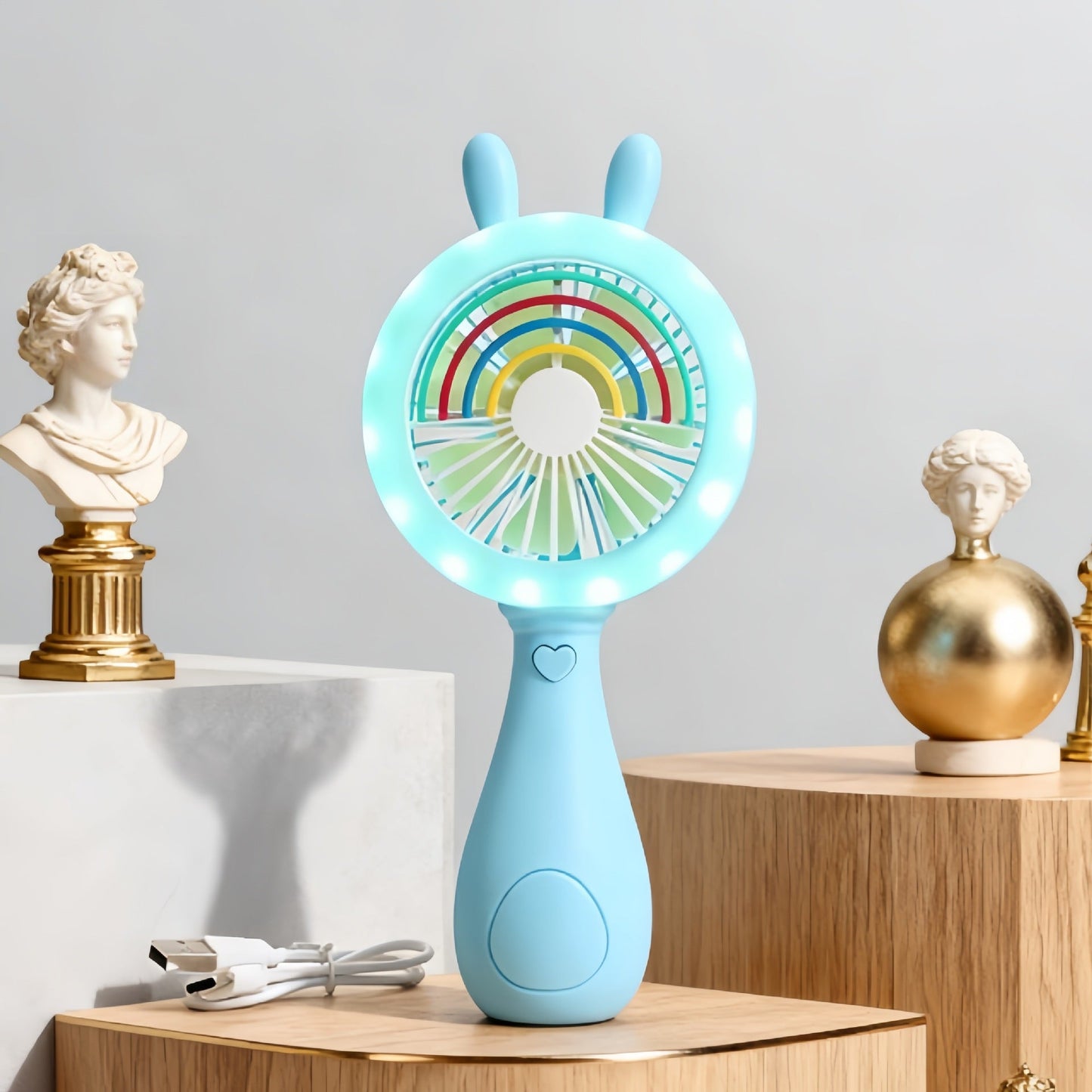 Women's Portable Mini Fan in Playful Bear Design Bowlift