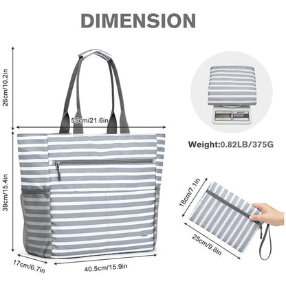 Spacious Multi-Pocket Beach Tote Acalora