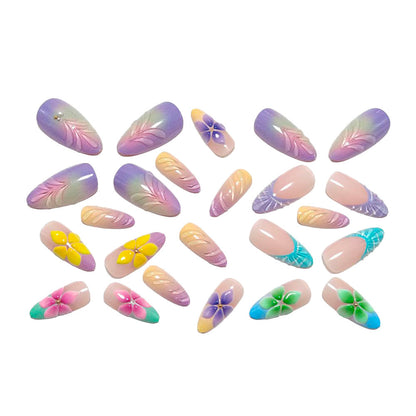 Artificial nails in floral and transparent design Acalora
