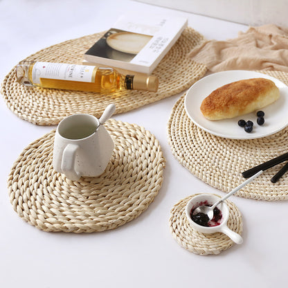 Round Coaster Made of Natural Fiber Acalora
