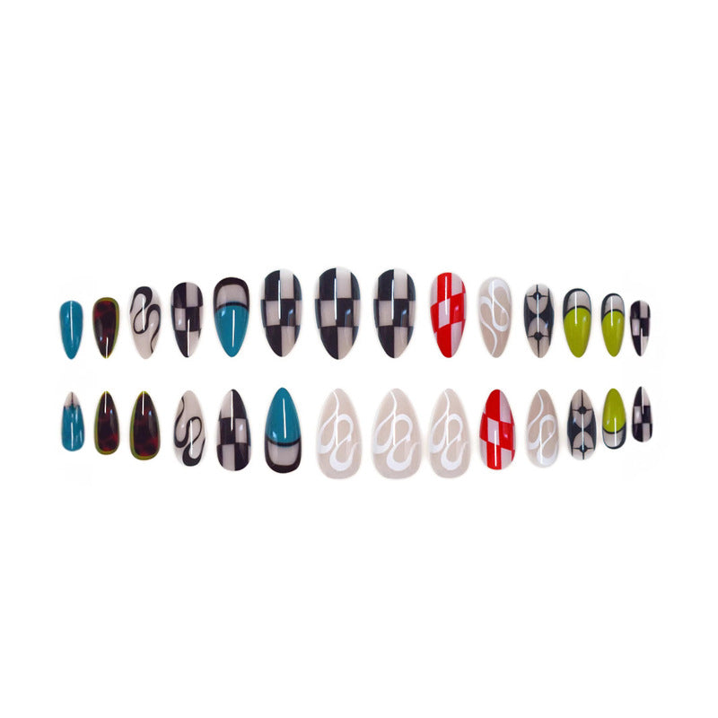 Abstract Artistic Press-On Nail Set Acalora