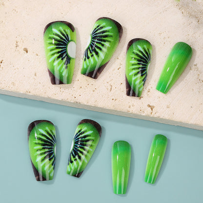 Creative artificial nails with kiwi motif Acalora