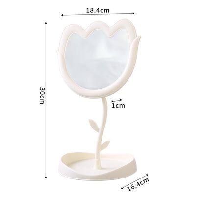 Floral-Themed Tabletop Vanity Mirror