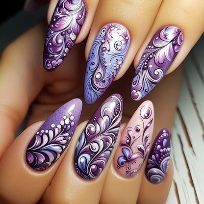 Artistic Floral Nail Design Acalora