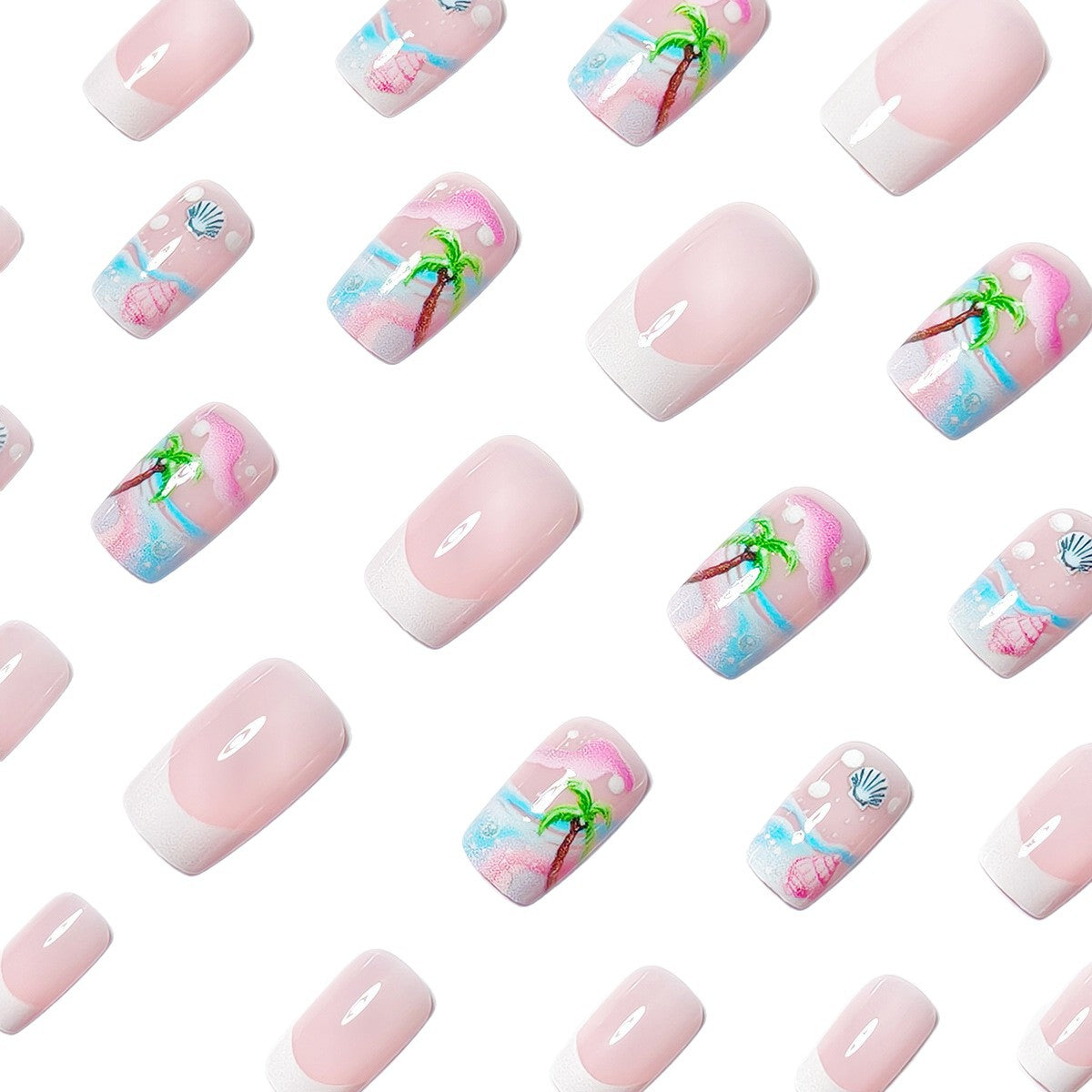 Tropical Ocean-Themed Nail Art Acalora