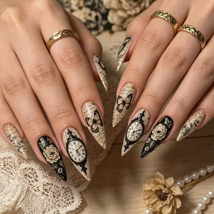 Artistic Vintage Floral Nail Art Acalora
