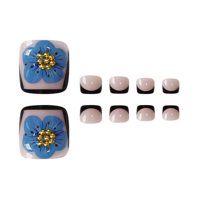 Decorative Floral Press-On Toenails Acalora