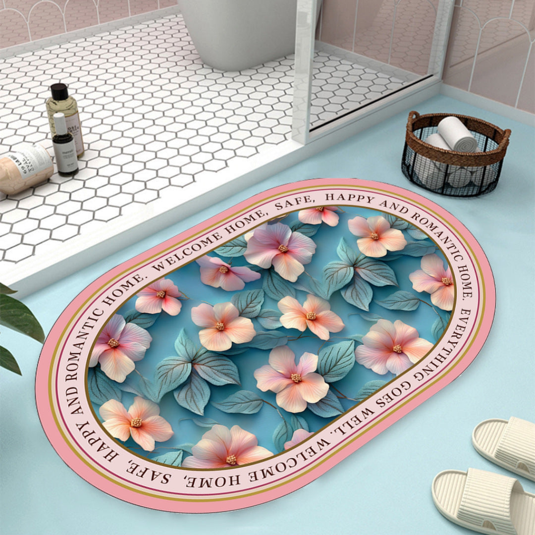 Floral Design Bath Mat