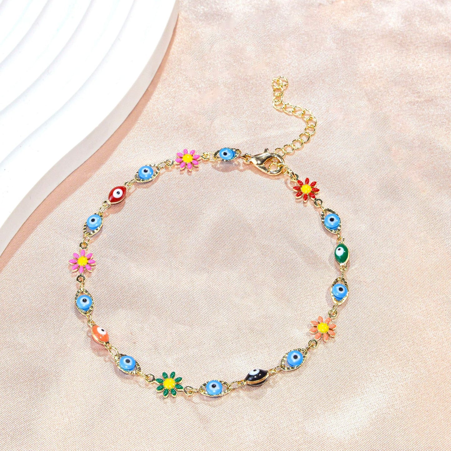 Colorful Evil Eye Charm Bracelet Acalora 1788164354