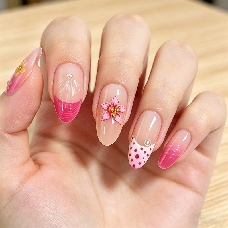 Nail art set with floral and elegant decorations Acalora