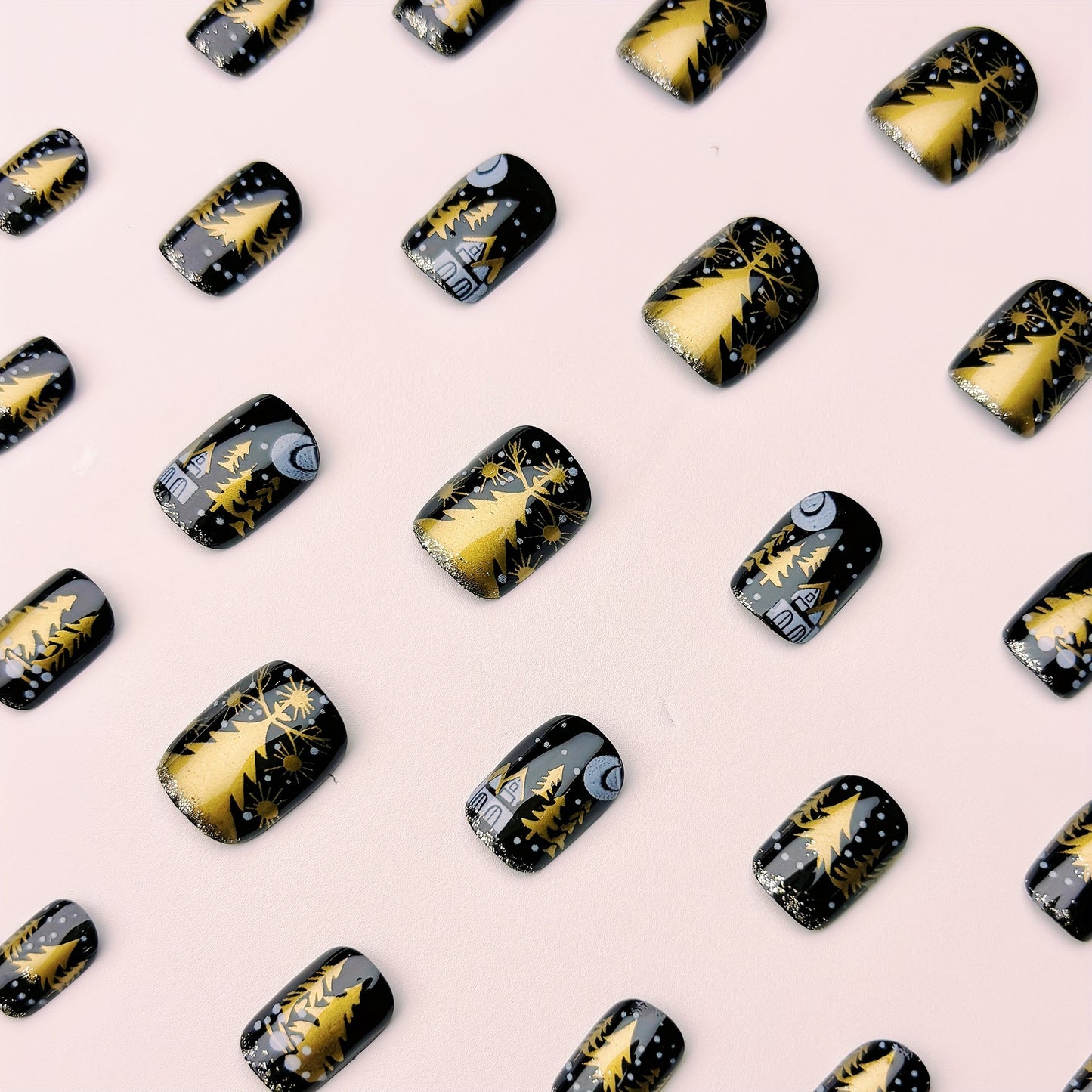 Festive Winter Pattern Nail Art Acalora