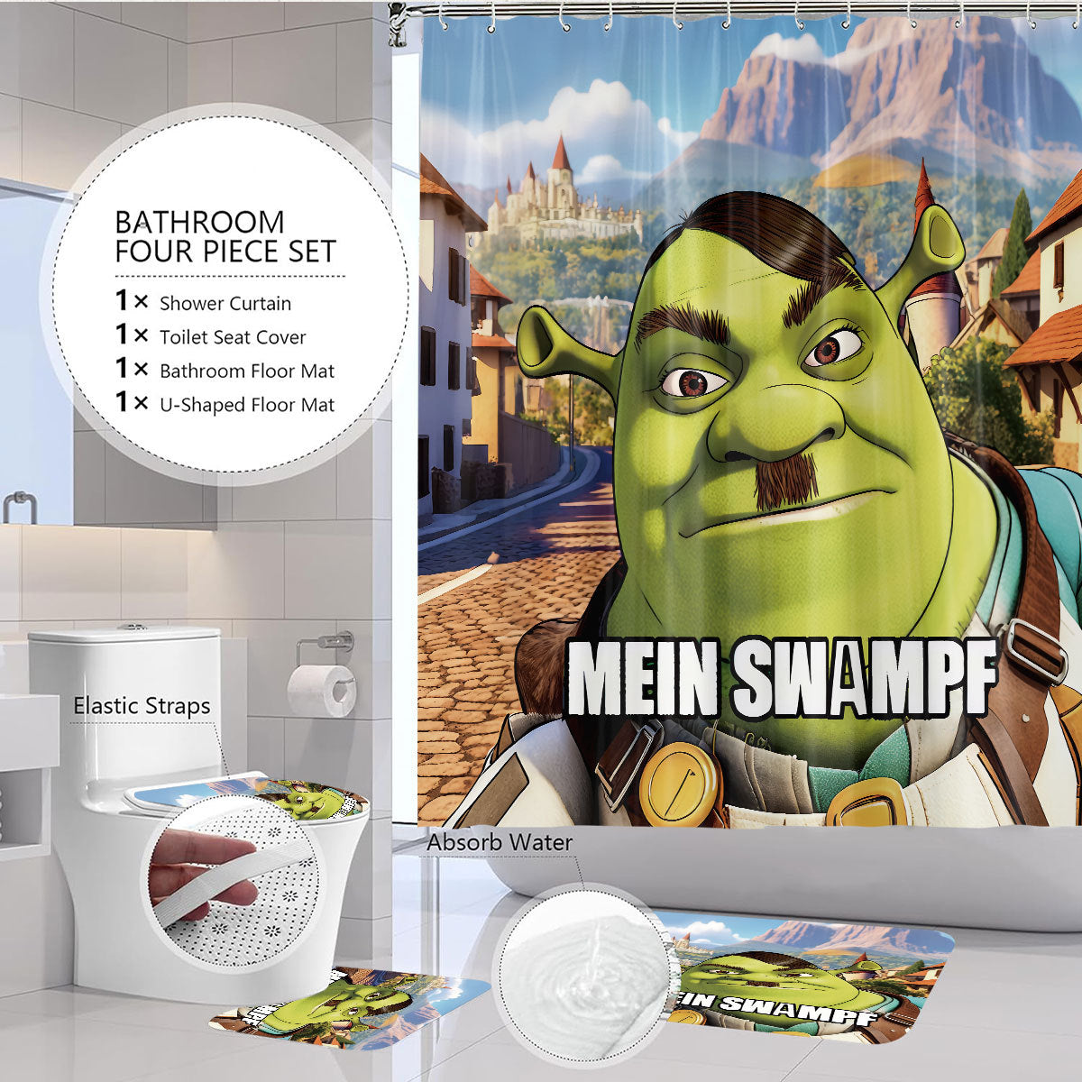 Cartoon Character Bathroom Decor Set