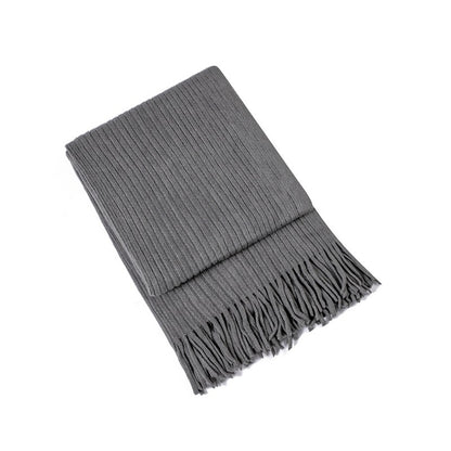 Unisex Cozy Fringed Throw Blanket