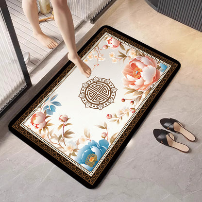 Elegant Geometric Bathroom Mat Acalora