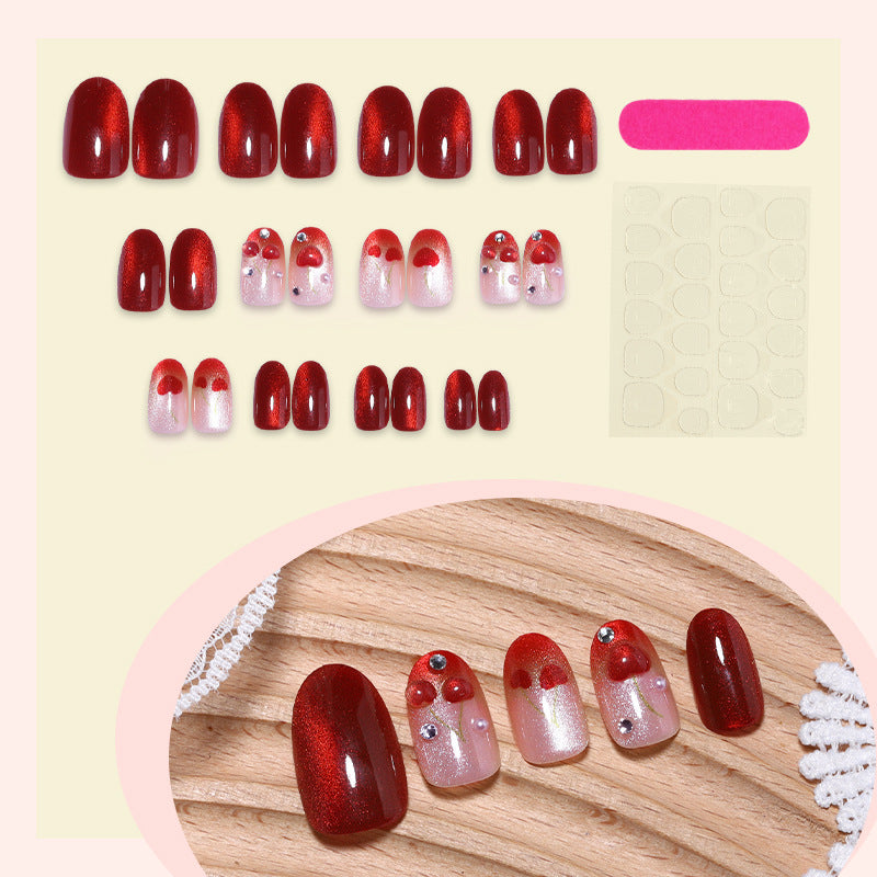 Glittery Decorative Press-On Nail Set Acalora