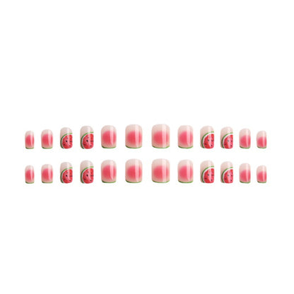 Creative acrylic nail set with watermelon pattern Acalora