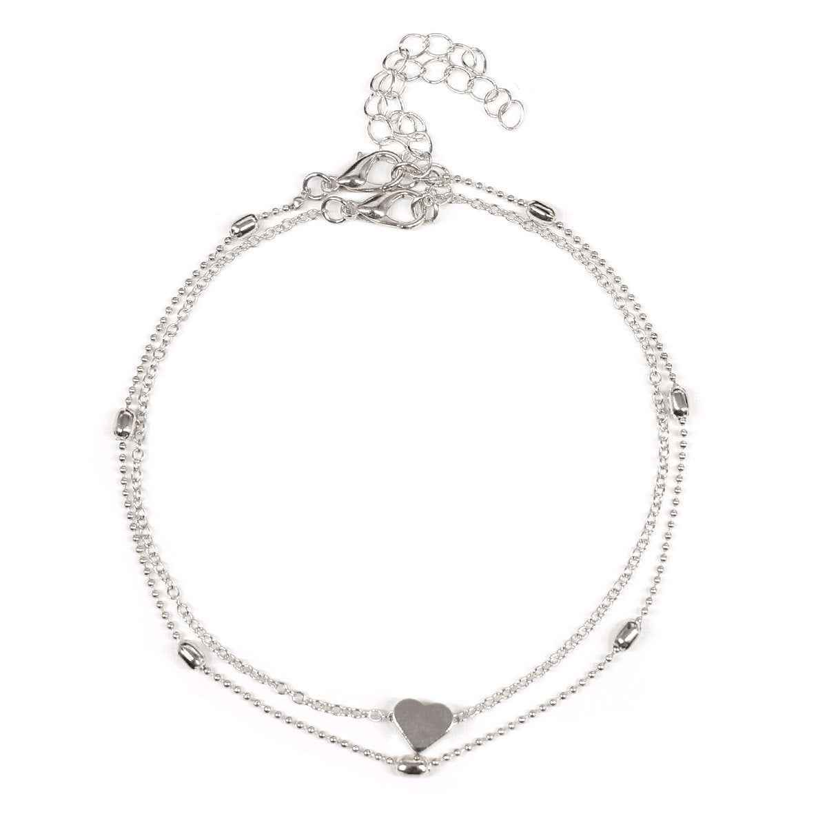Double Layered Heart Charm Necklace Acalora