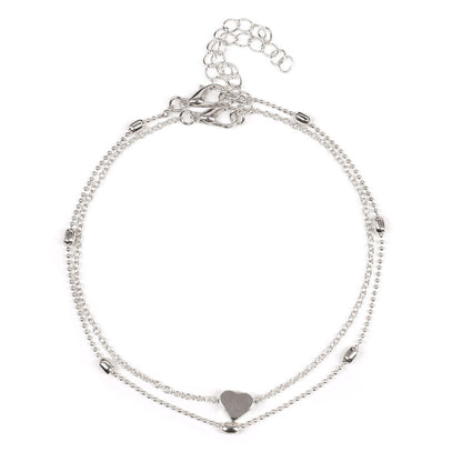 Double Layered Heart Charm Necklace Acalora