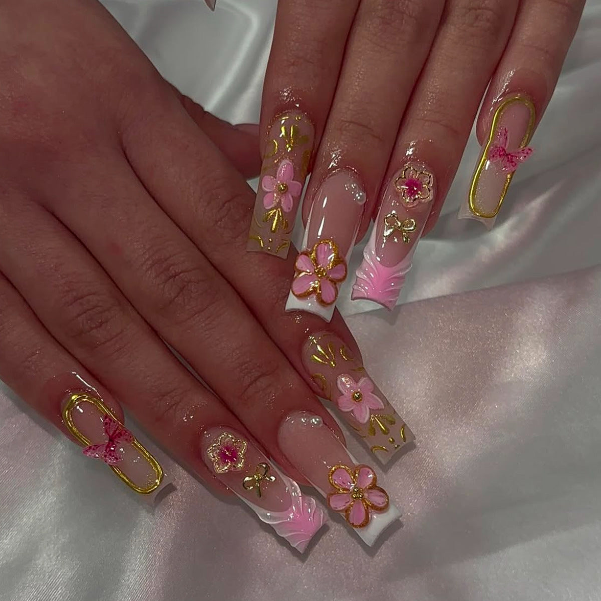Decorative Floral Nail Art Design Acalora