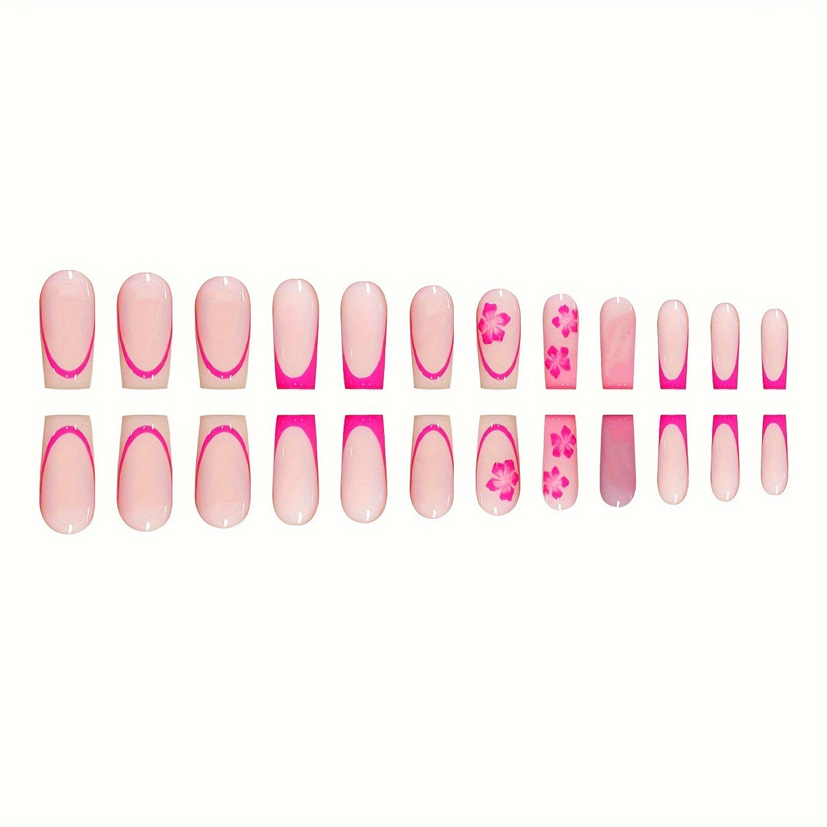Floral Design Press-On Nail Art Acalora