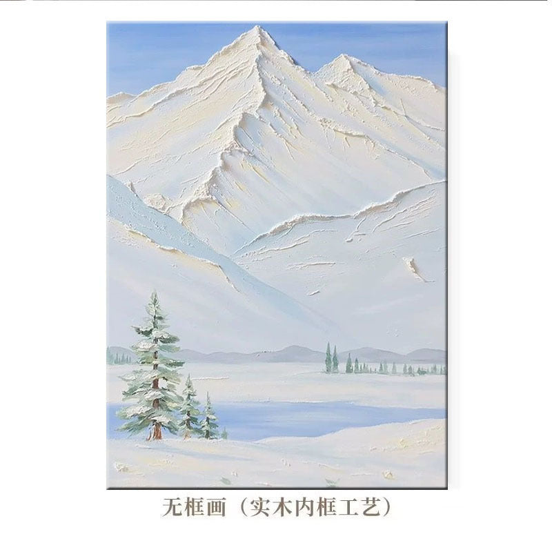 Relief Mountain Scene Canvas Art