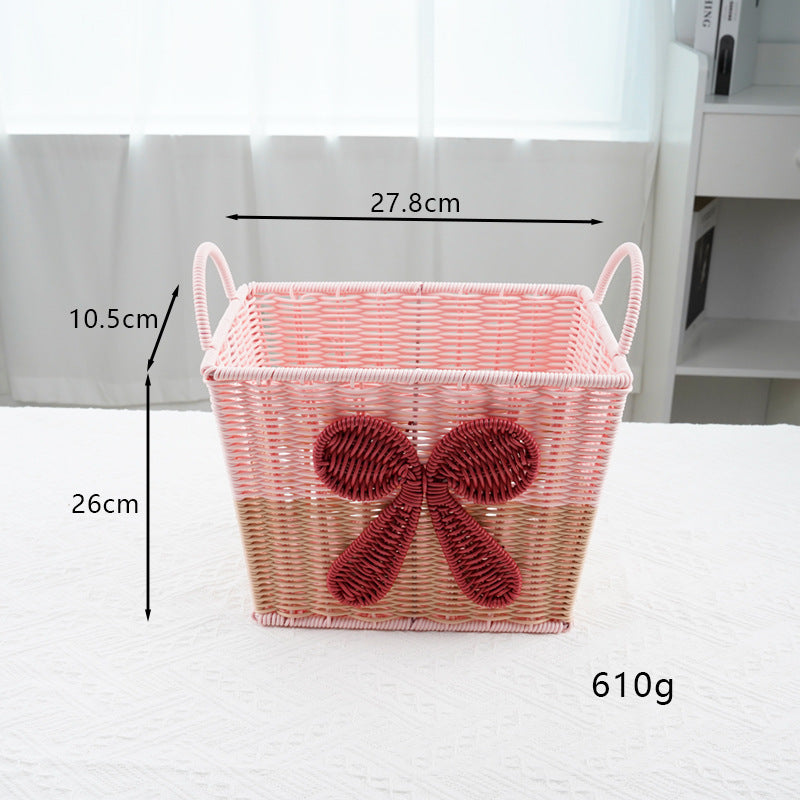 Decorative Woven Storage Basket with Bow Design Acalora