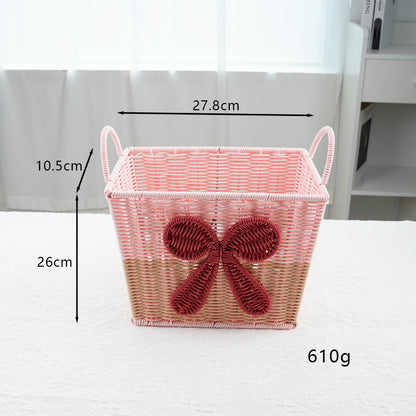 Decorative Woven Storage Basket with Bow Design Acalora