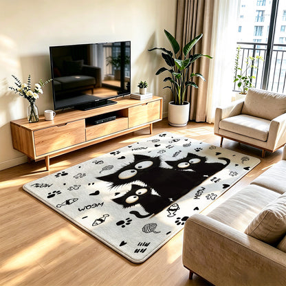 Unisex Cartoon Cat Area Rug