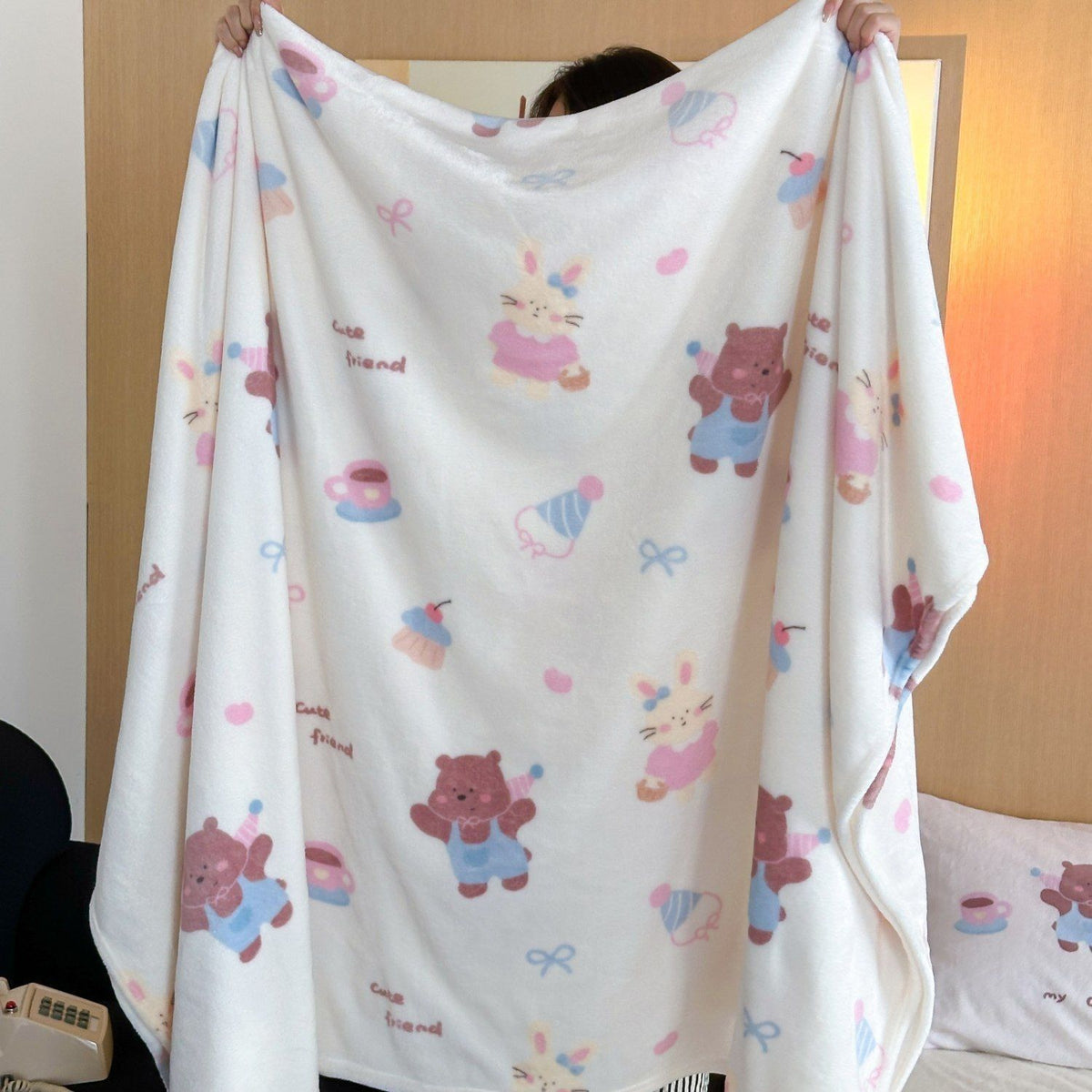 Adorable Character-Themed Fleece Blanket