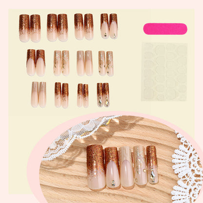 Glamorous Glitter Gradient Press-On Nails Acalora