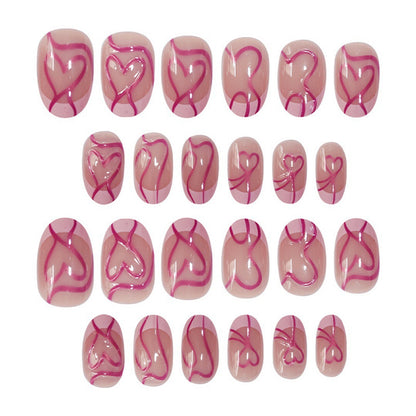 Artistic Heart Design Press-On Nails Acalora