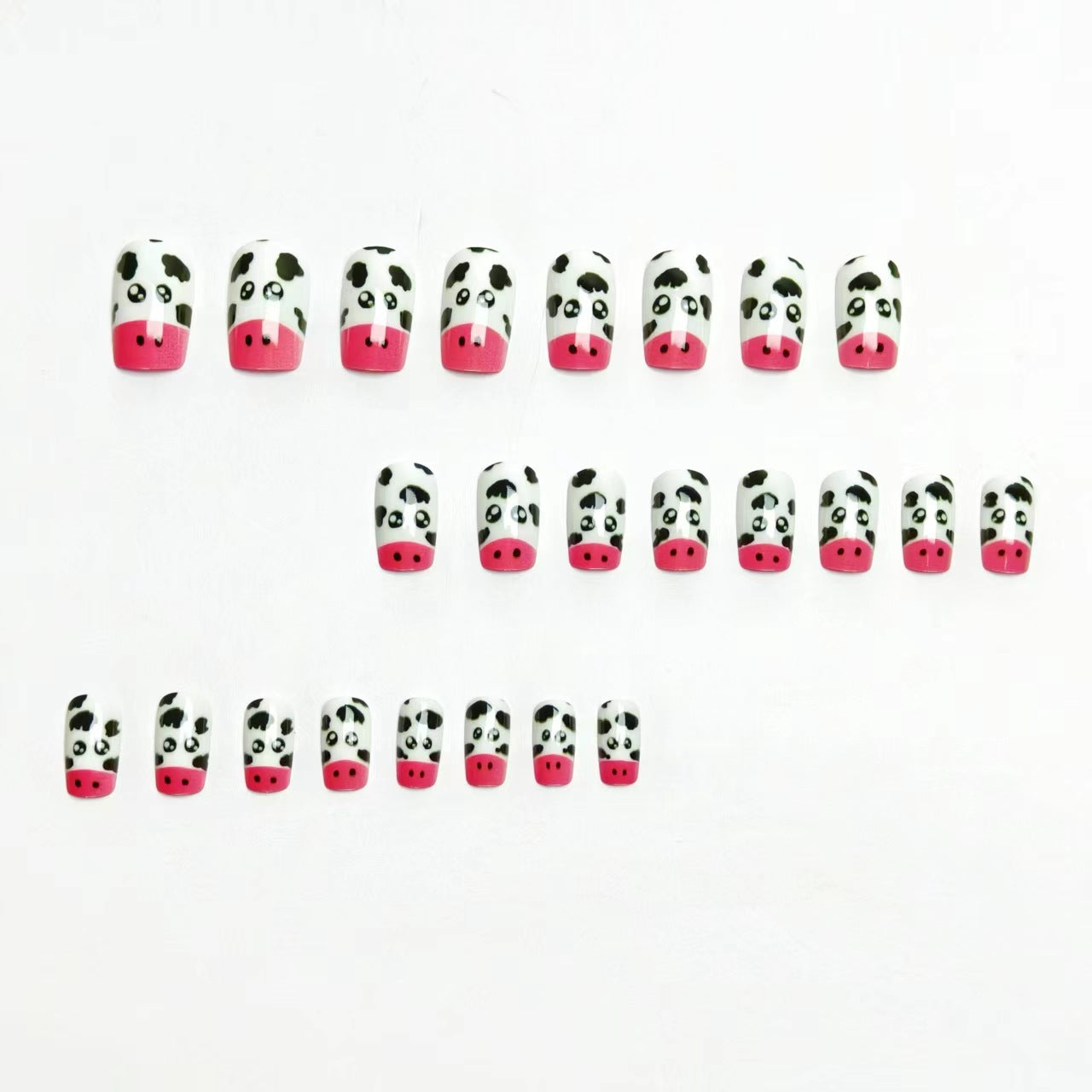 Playful Cow-Themed Nail Art Acalora