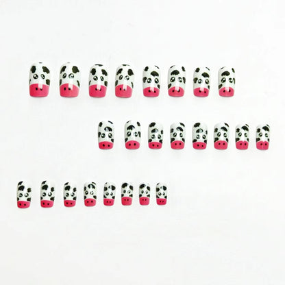 Playful Cow-Themed Nail Art Acalora