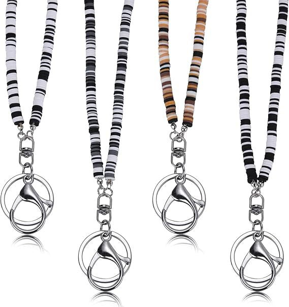 Colorful Beaded ID Badge Holder Lanyard Acalora
