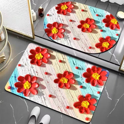 Floral Patterned Bath Mat