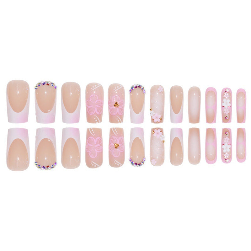 Artistic Floral Nail Extensions Acalora