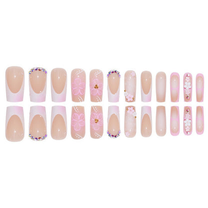 Artistic Floral Nail Extensions Acalora