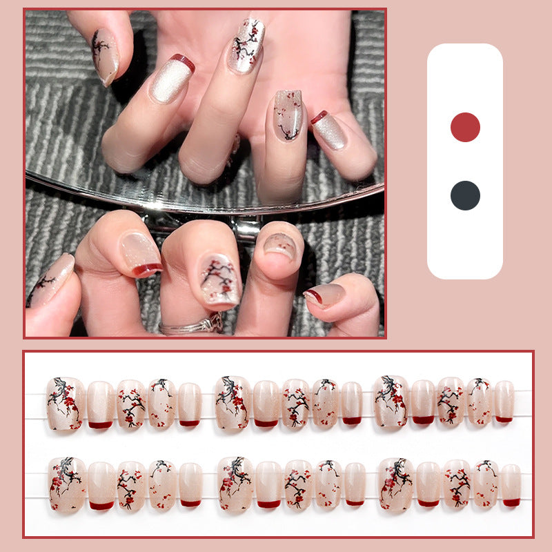 Elegant Floral Artistic Press-On Nails Acalora