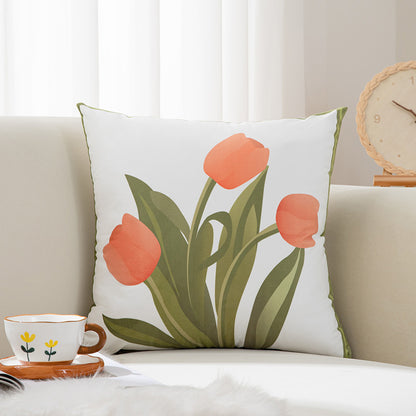 Decorative Floral Print Throw Pillow